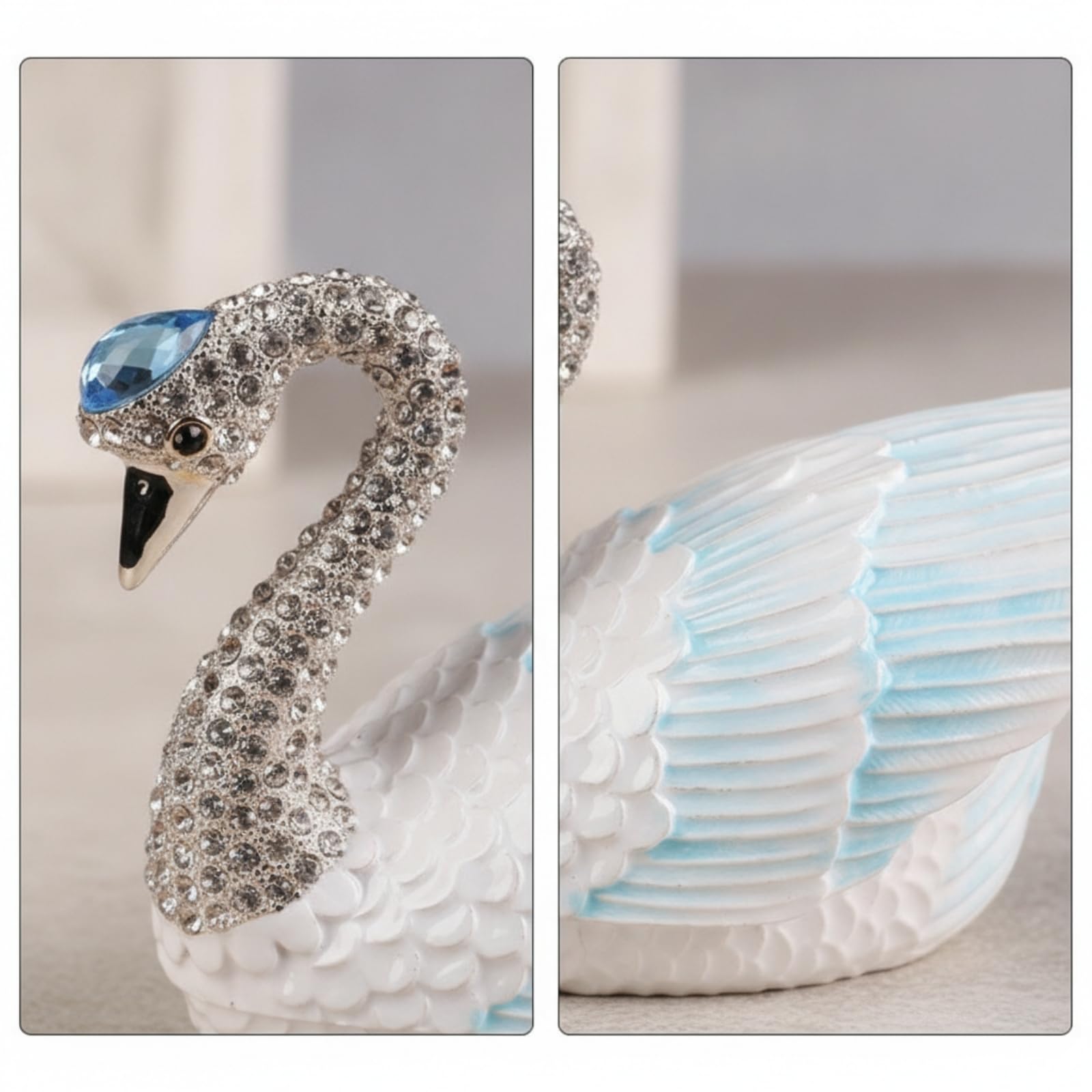 Joyero Cisne Compacto Caja con Forma Cisne Resistente a Arañazos para Mujeres, Coleccionistas, Cómoda, Rosa