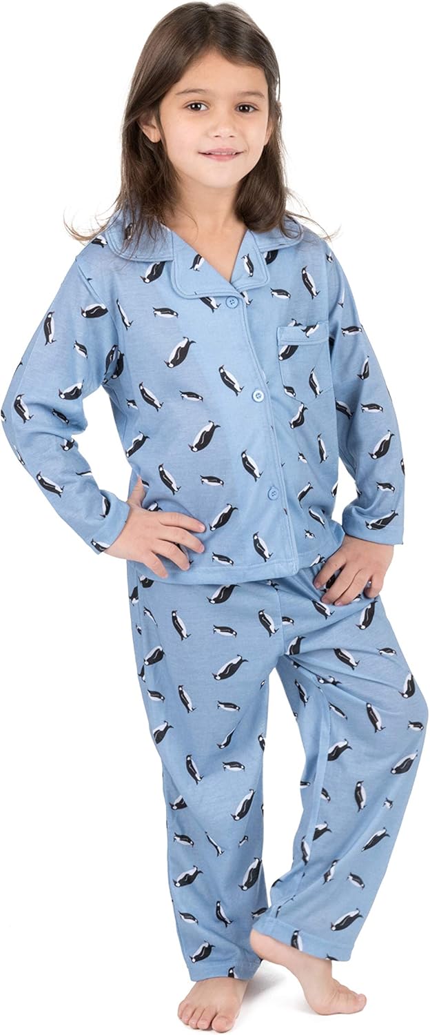 Leveret Kids Button Down Pajamas Boys & Girls 2 Piece Christmas Pajama Set (Size 2-14 Years) - Image 3