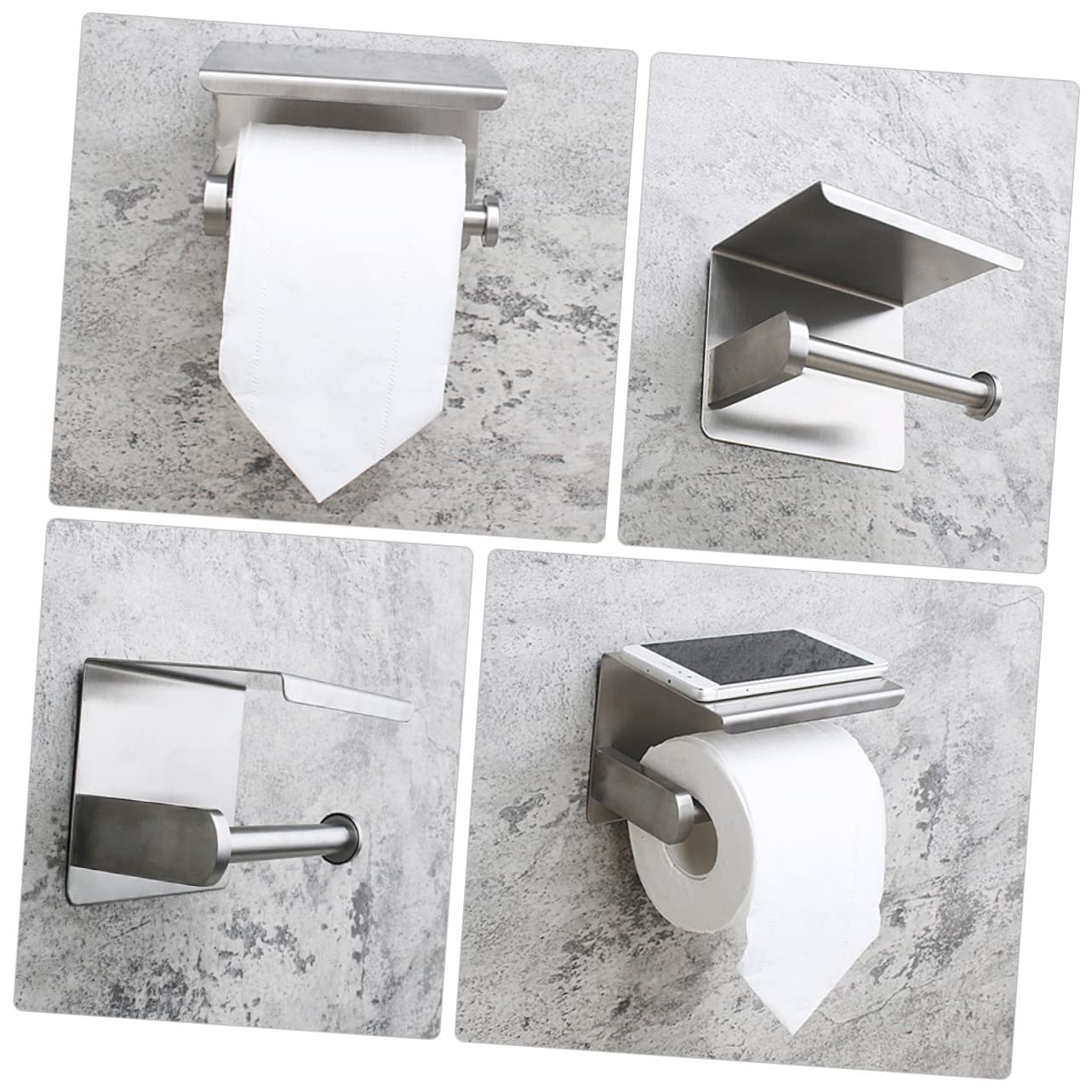 Portarrollos 304 Papel de Acero Inoxidable Higiénico Plata | Estante de Almacenamiento, Diseño Ahorra Espacio, Montaje en Pared para Cocina y Baño