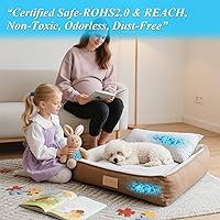 Vista 3 de Relleno de puf, relleno de espuma viscoelástica triturada de 10 libras, alta densidad ≥3.12 lb/ft³, relleno de almohada azul para puf, cojín