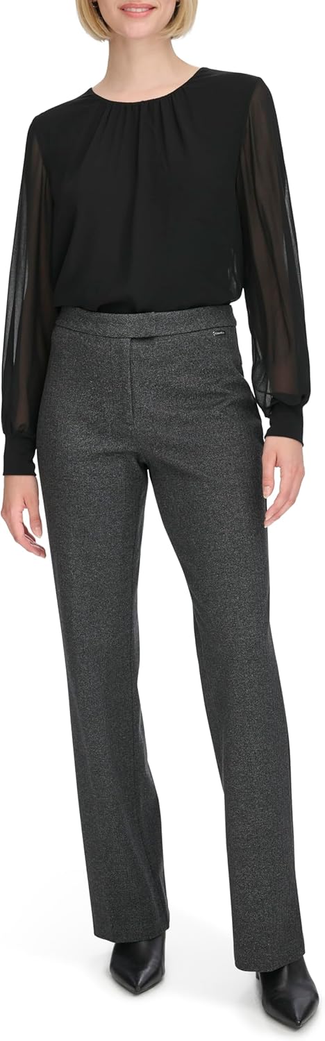 Calvin Klein Womens Herringbone Pants