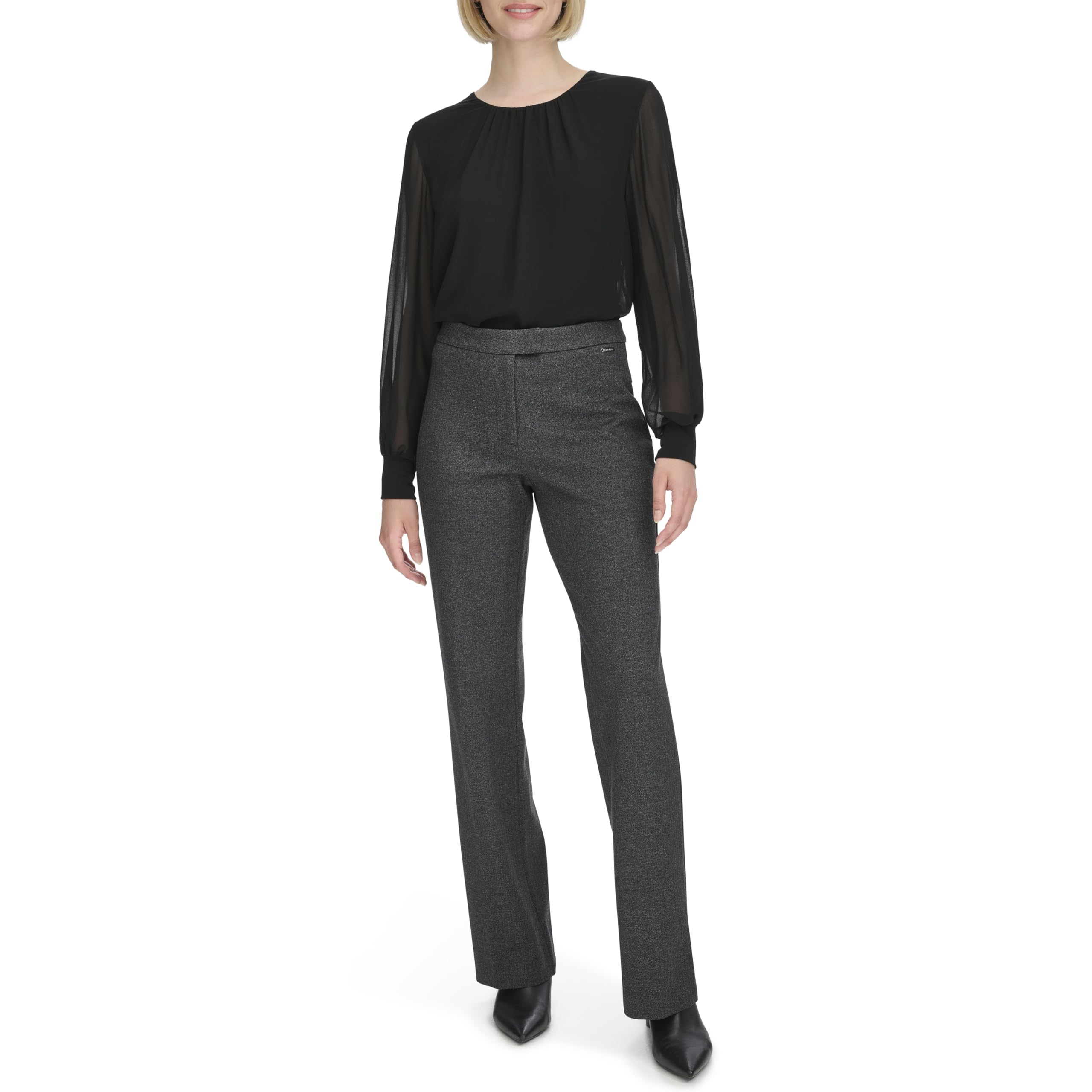 Calvin Klein Womens Herringbone Pants