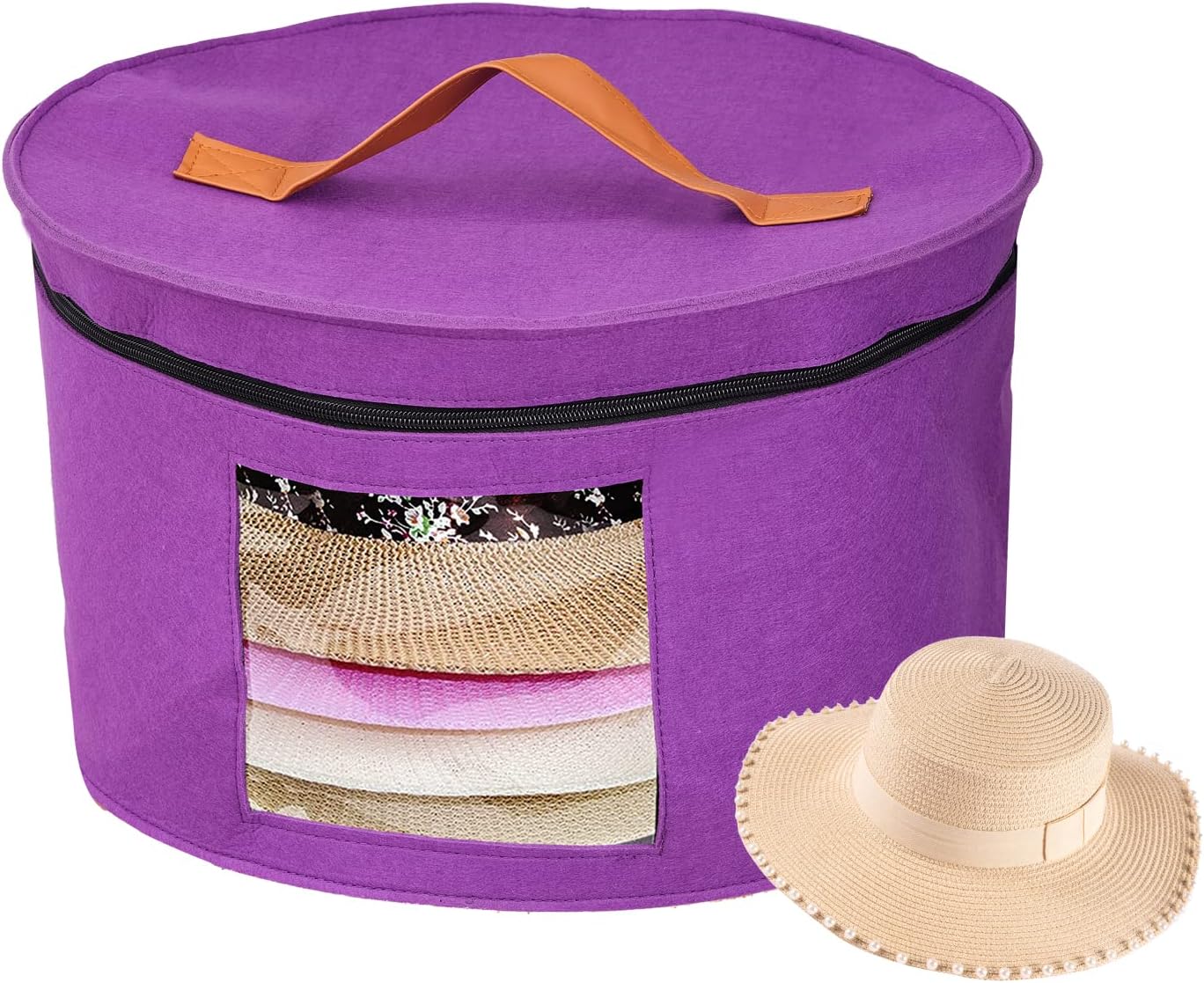 coioiw Hat Storage Box 17" D x 10.2" H Hat Travel Case