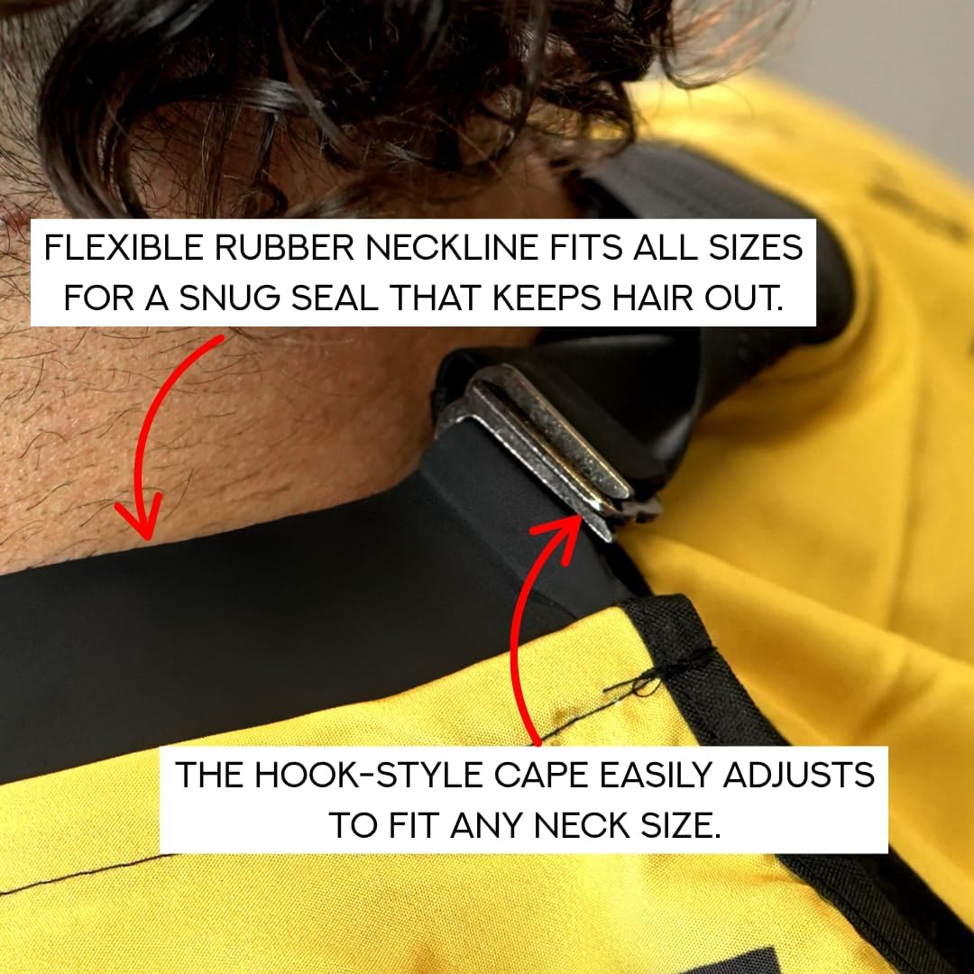 Supreme Trimmer Premium Barber Cape w/Rubber Neck | Waterproof, Polyester Cape; Salon, Barber & Home Use