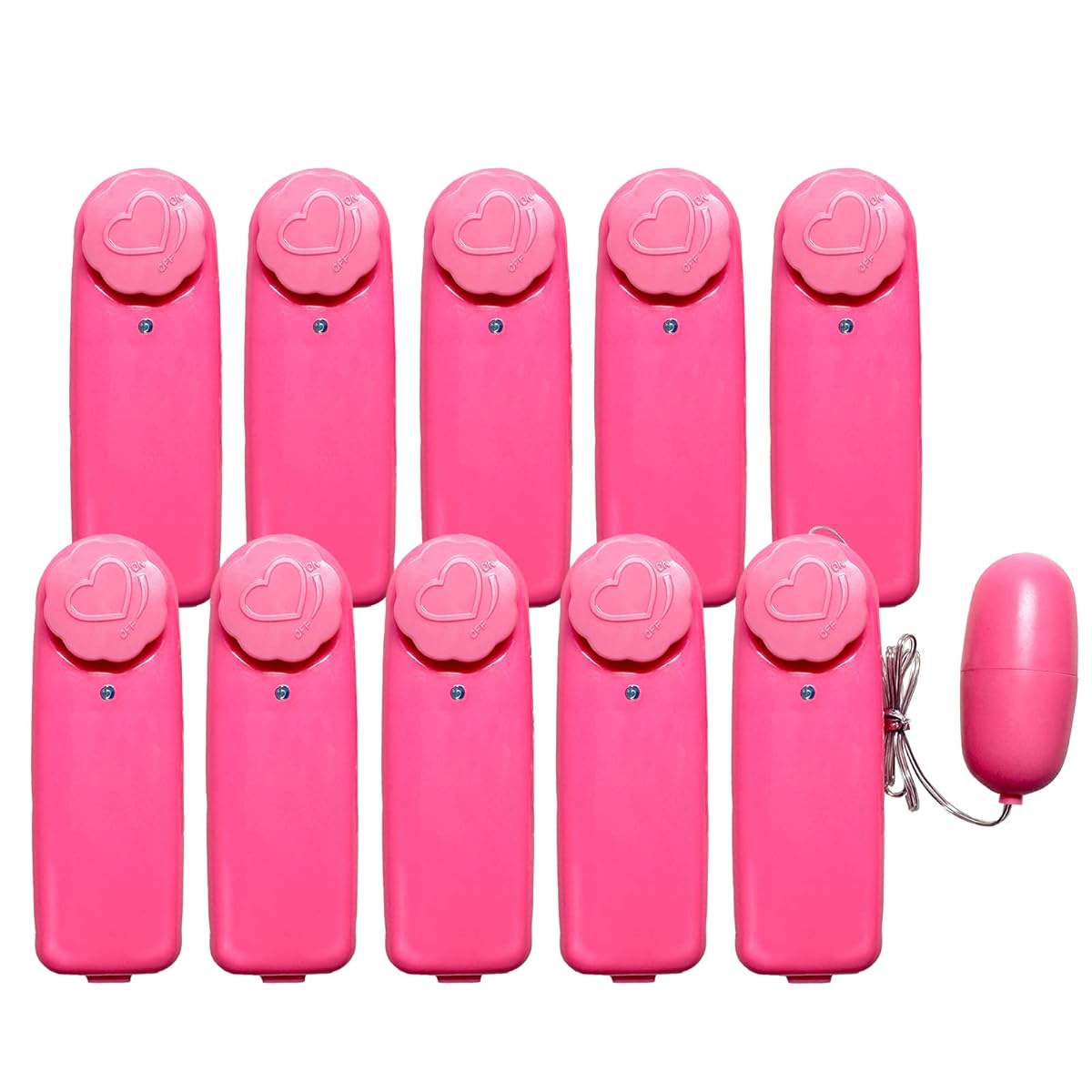 [米印] 電池式 ピンクローター 女性用 バイブレーター マッサージ ハンディーマッサージャー ツボ押し コンパクト 電動マッサージ器 ローター (10個セット)