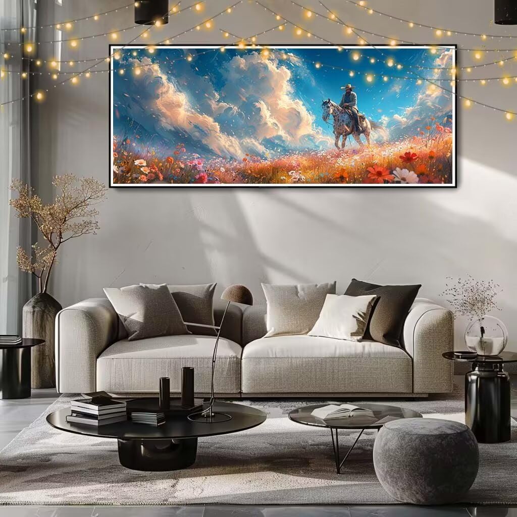 5D Diament Malarstwo Pełny zestaw, DIY Diamentowe Malarstwo Rzemiosło Kryształowe Malarstwo Dla Dorosłych 50 x 125 cm, Krajobraz, Kowboj Zestaw Diamentowe Malarstwo Dziecko, Diamentowy obraz