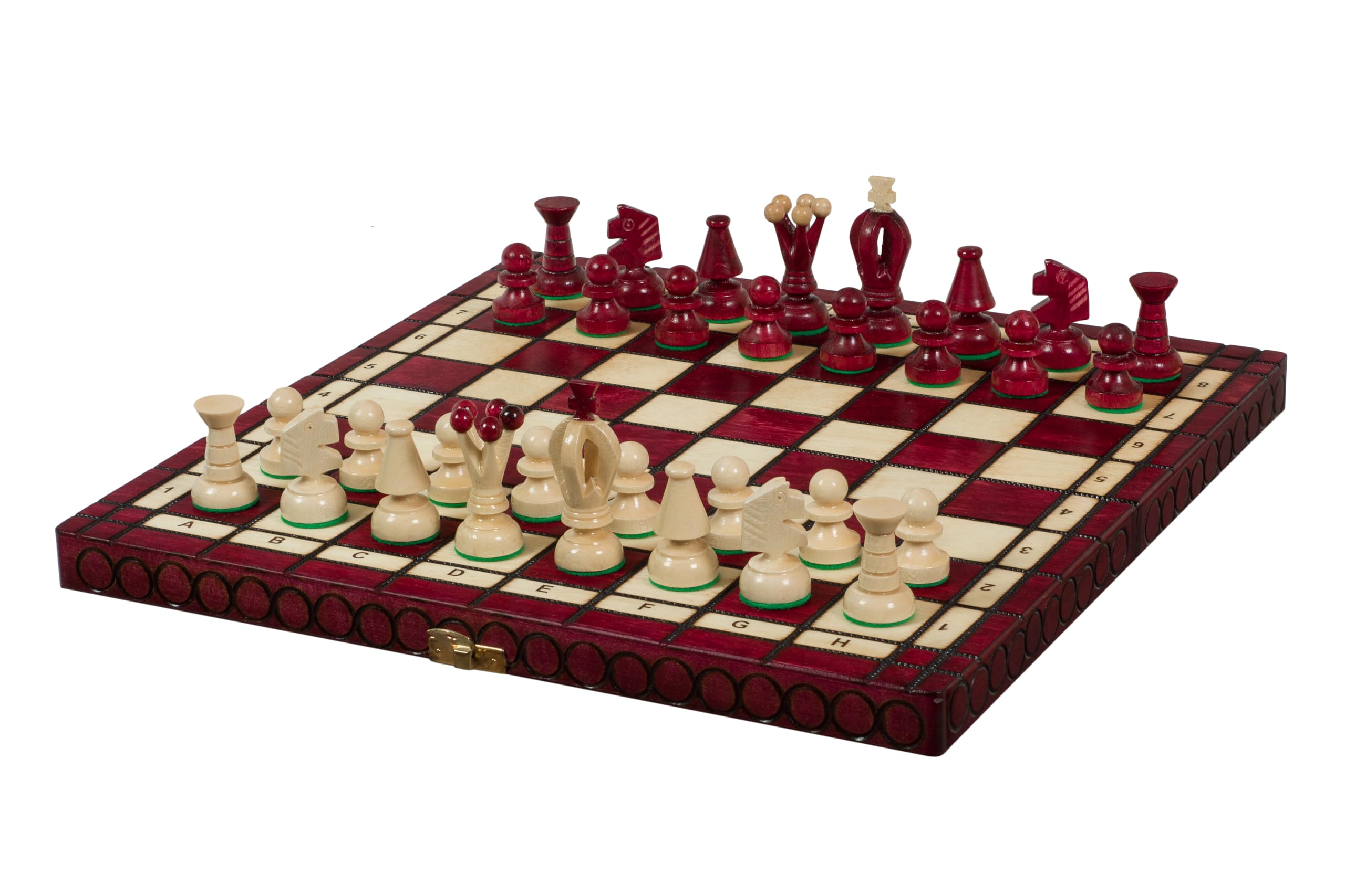 Sunrise Chess - Juego de ajedrez (35 x 35 cm, aspecto de madera de cerezo)
