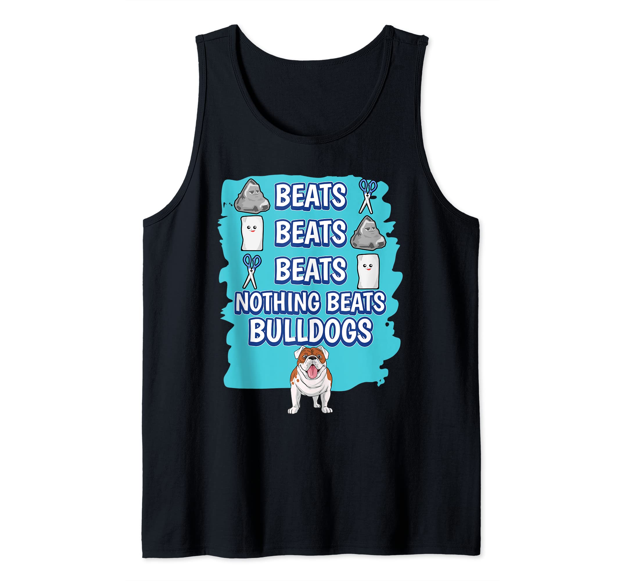 Nothing Beats Bulldogs Rock Paper Scissors Game Bulldog Tank Top, Black