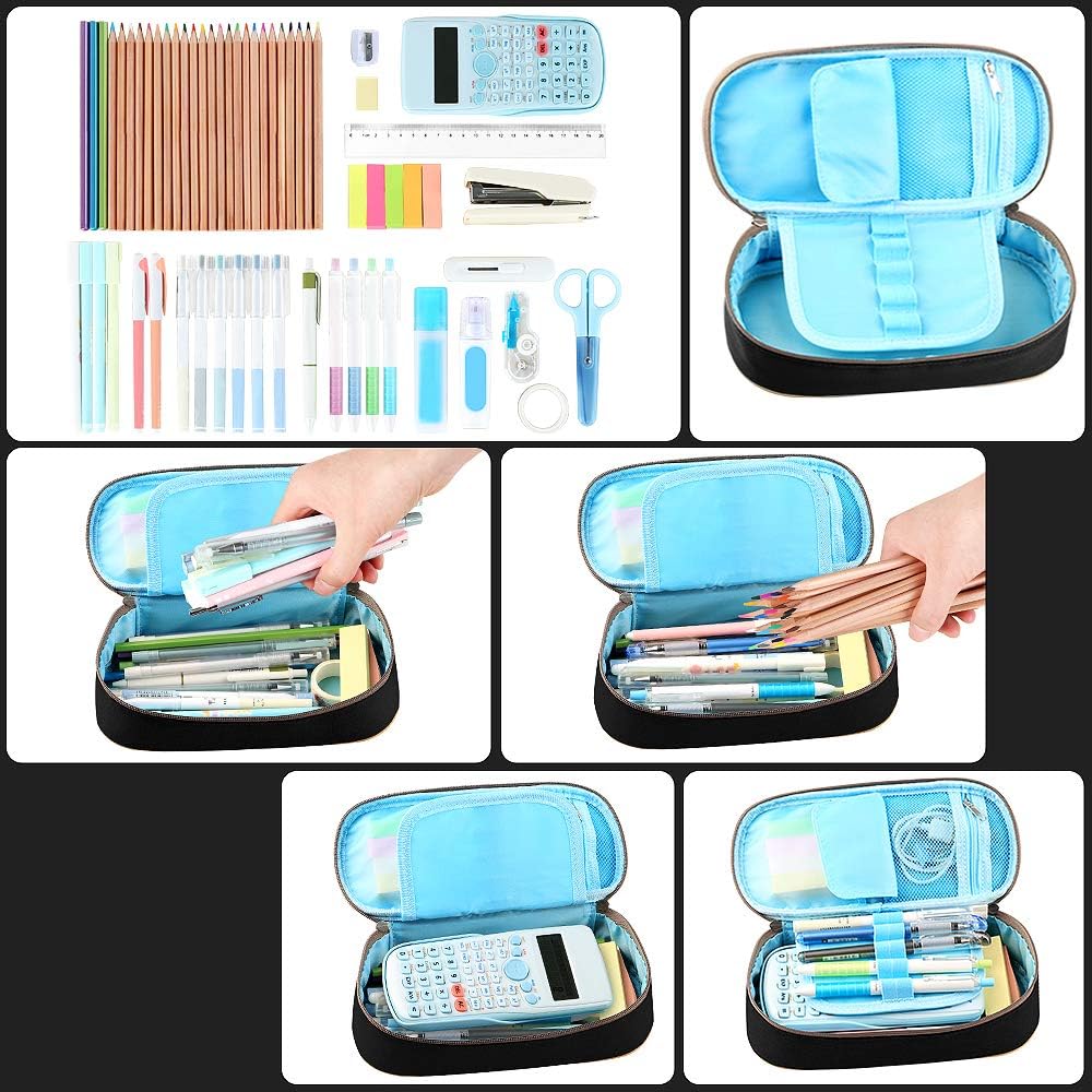 Homecube Pencil Case Big Capacity Waterproof Pencil Pouch Oxford Make-up Pen Case Durable Stationery Bag Pen Holder for Man & Women
