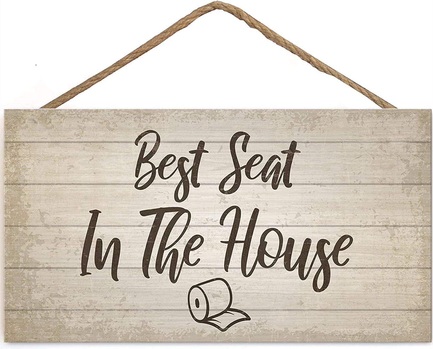 TOMATO FANQIE Funny Best Seat in The House Toilet Bathroom Loo Sign Hanging Wall Door Plaque Gift 5 x 10 inch (US-G037)