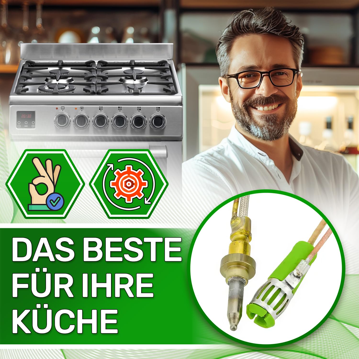 Termopara kuchenka gazowa z przyłączem magnetycznym 500 mm z oryginalnym kodem 3570140024 3570563027 3570653067 dla Zanussi - 5 lat - ONIX TECH