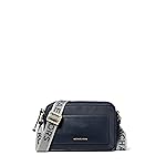 Michael Kors Jet Set Large Webbing Strap Crossbody Bag, Gold-Tone Hardware/Nylon with Michael Kors Logo Webbing/Navy