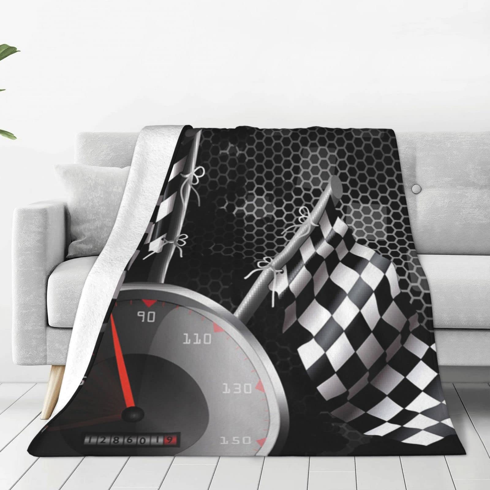 Couverture flanelle douce à carreaux pour lit éliminant le froid