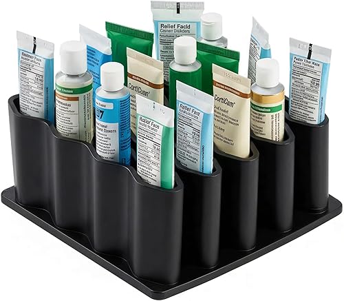 Miniatura 1 de Li & Zhao Organizador de ungüentos, soporte de almacenamiento para brochas de maquillaje, soporte para lápices de diseño ondulado, organizador de