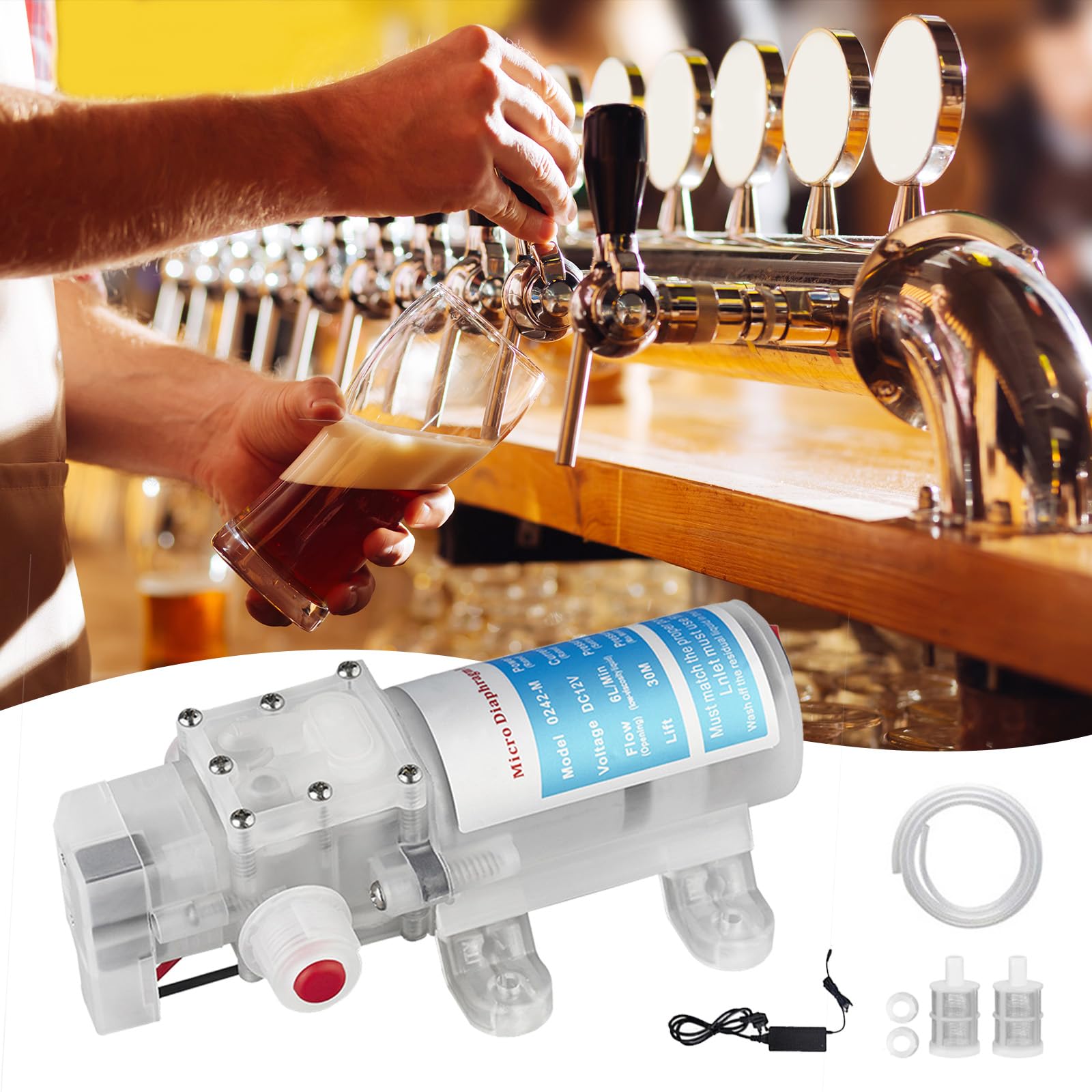 Pompa Travaso Liquidi, Pompa Travaso Vino Elettrica, Dispositivo di Aspirazione Del Vino Portatile Pompa, Pompa per Birra Fatta Pompa Travaso Liquidi Alimentari Velocità Regolabile