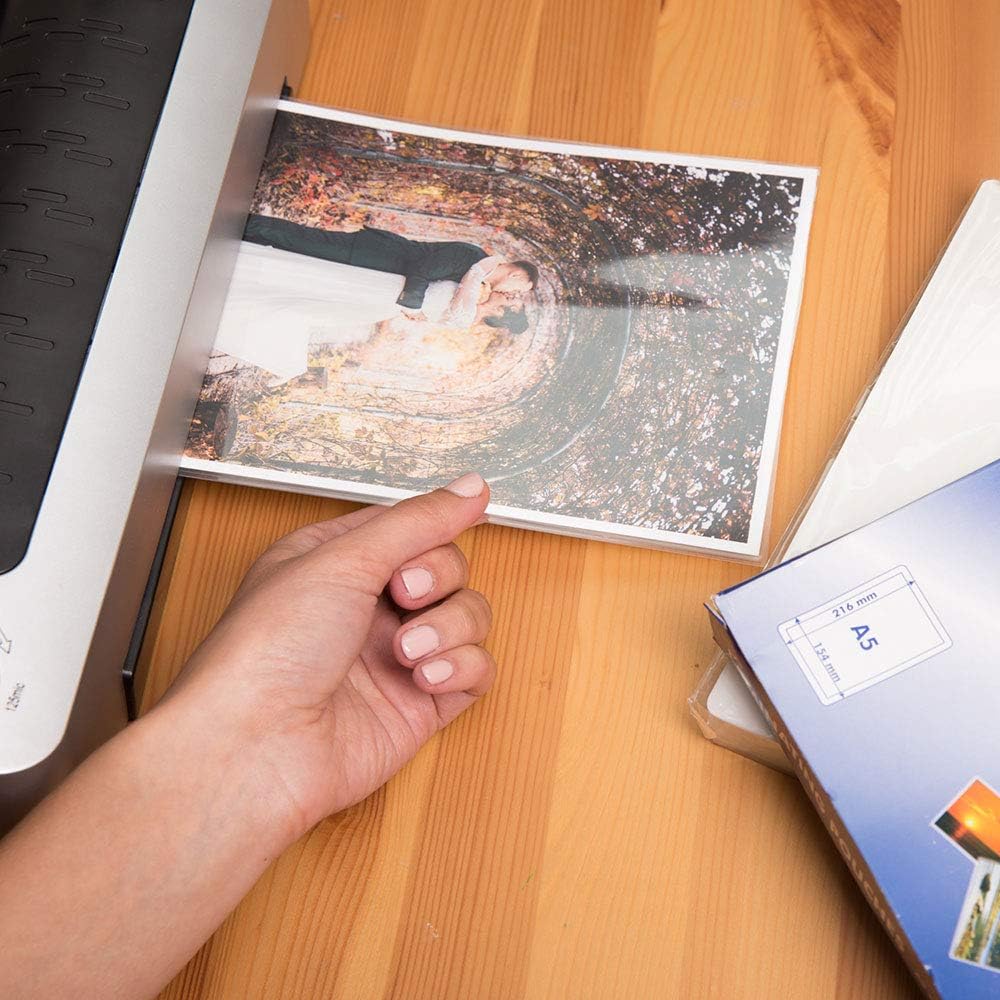 D.RECT | Sheets to Laminate | Laminating Pouches | Glossy | Transparent | Durable Laminated | Office Supplies | Lamination for Long-Lasting Documents | Size A5 | 80 Microns | Pack of 100 Units