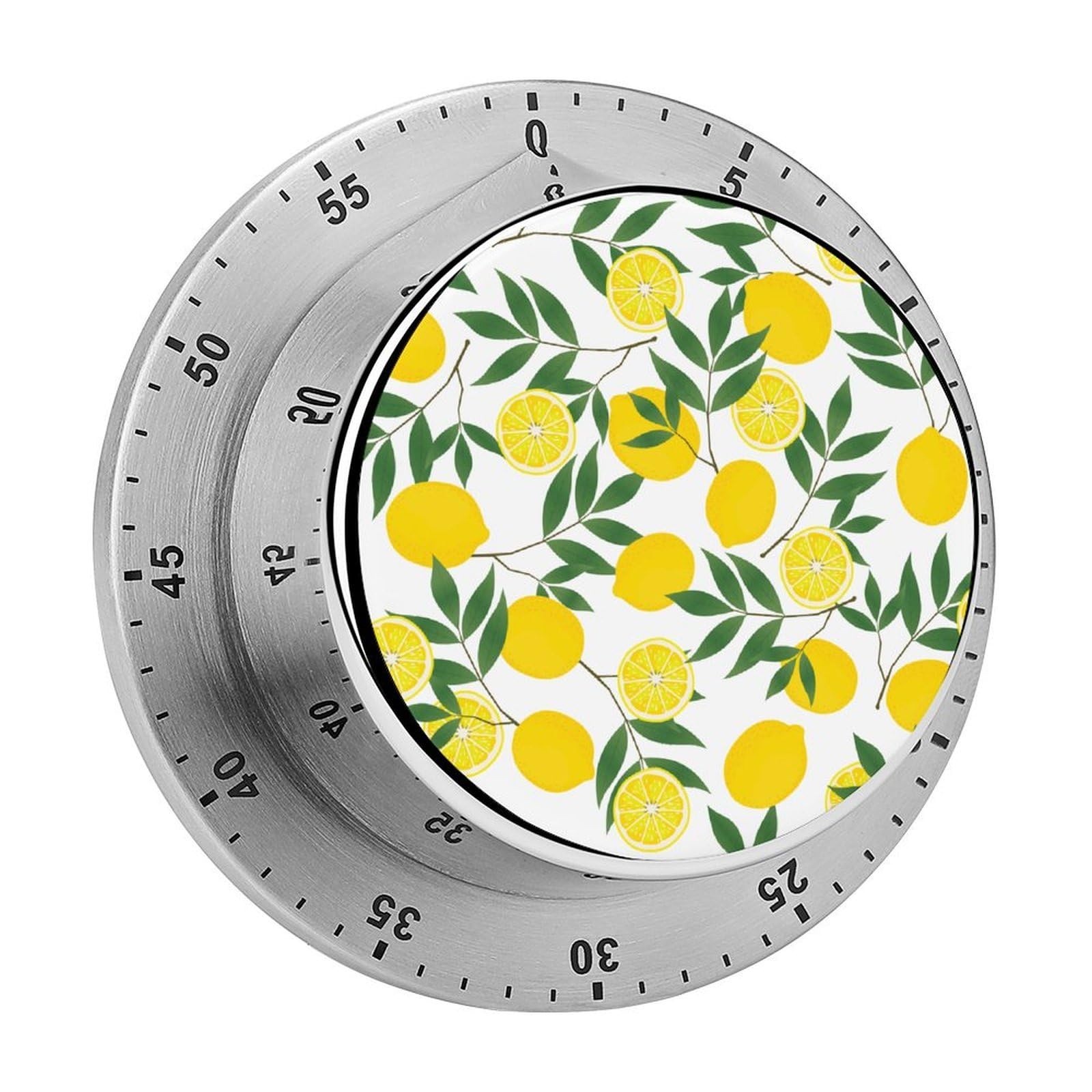 Yellow Lemon Circular Rotating Timer, Suitable for Kitchen and Bedroom