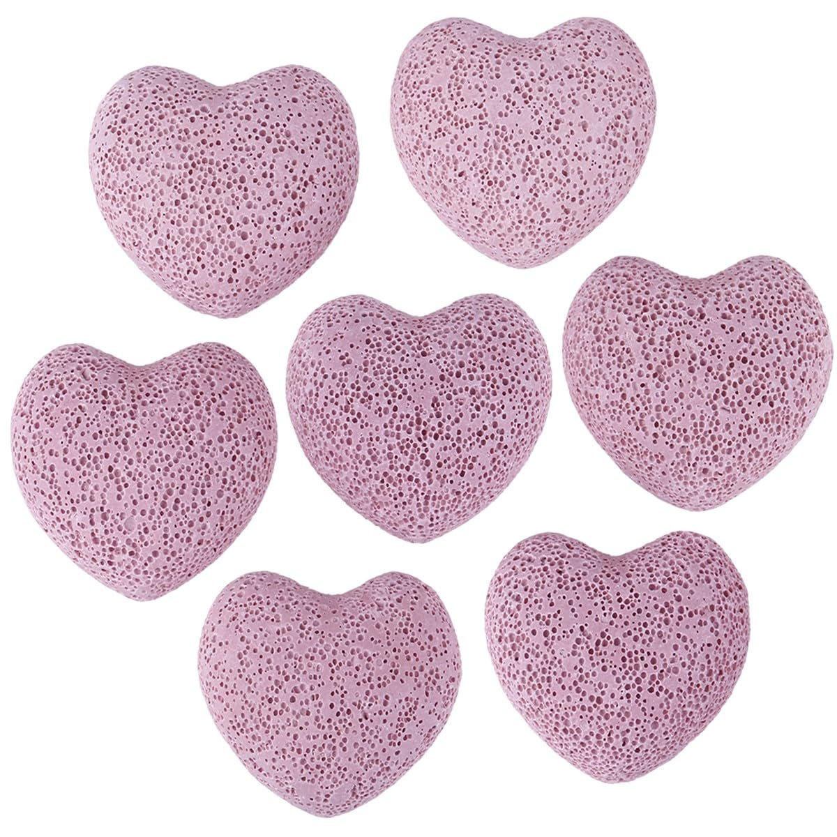 Nupuyai Confezione da 15 pietre laviche a forma di cuore, diffusore di roccia lavica per oli essenziali, pietra di palma per la meditazione Reiki, equilibrio e meditazione, rosa