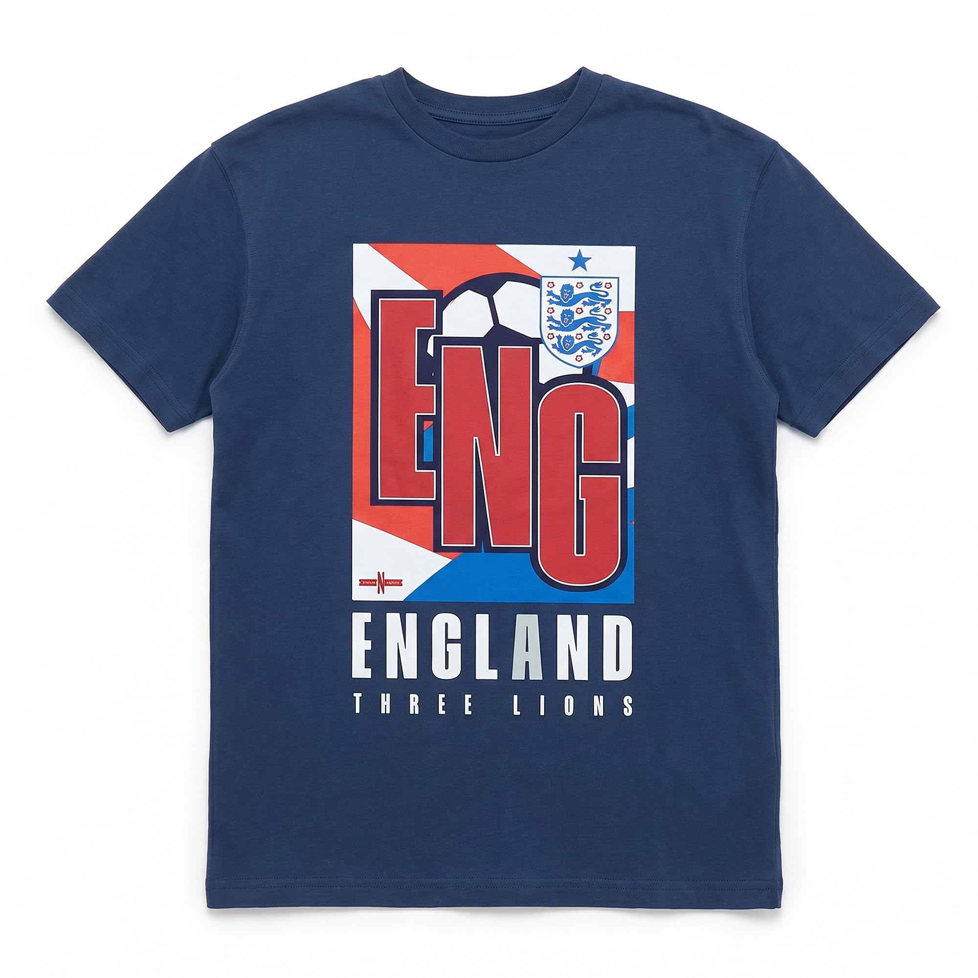 Outerstuff Boys' T-Shirt – England Football Fan T-Shirt, Three Lions Graphic Tee, Kids Football Casual Top Blue