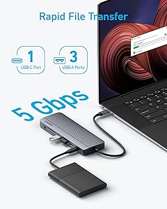 Anker Laptop Docking Station, 14 in 1 USB C Hub, Triple Display with 2 x 4K HDMI, 1080p VGA, 80W Power Delivery, 5Gbps USB-A/C Data Ports for Dell XPS and More (Charger not Included)