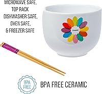 Vista 99 de Silver Buffalo The Powerpuff Girls Girl Power Featuring Blossom, Bubbles, and Buttercup Ceramic Ramen Noodle Rice Bowl with Chopsticks, Microwave