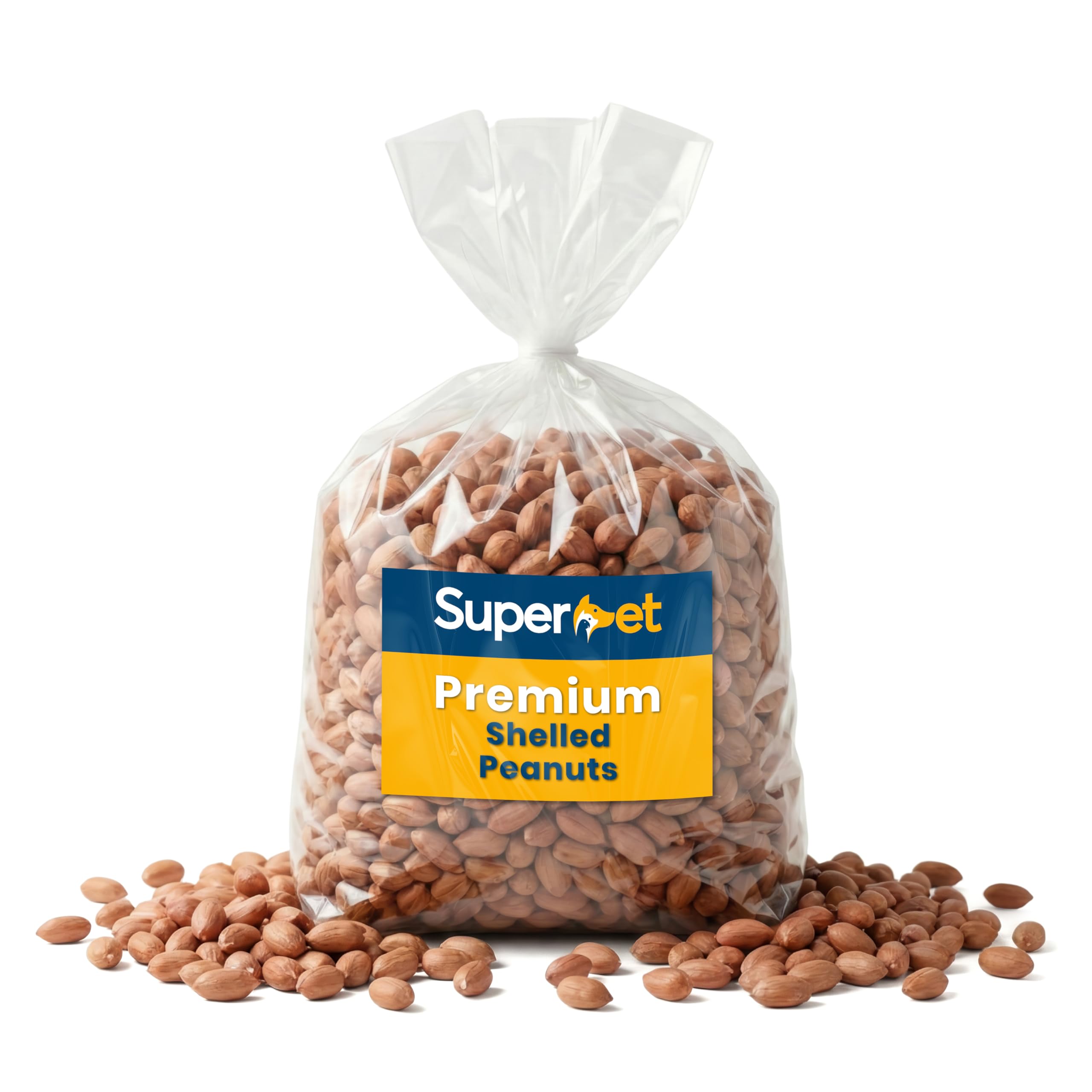 Superpet Premium Peanuts for Wild Birds, Shelled Kernels, No Mess Bird Food for Robins, Blackbirds, Woodpeckers & Garden Birds, High-Energy Alternative to Bird Seed (25kg)