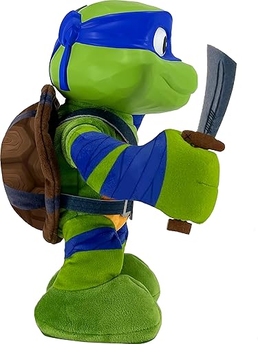 Miniatura 4 de Mattel Teenage Mutant Ninja Turtles Mutant Mayhem Leonardo - Juguete de peluche con acción y más de 20 sonidos, muñeca suave de 11 pulgadas con