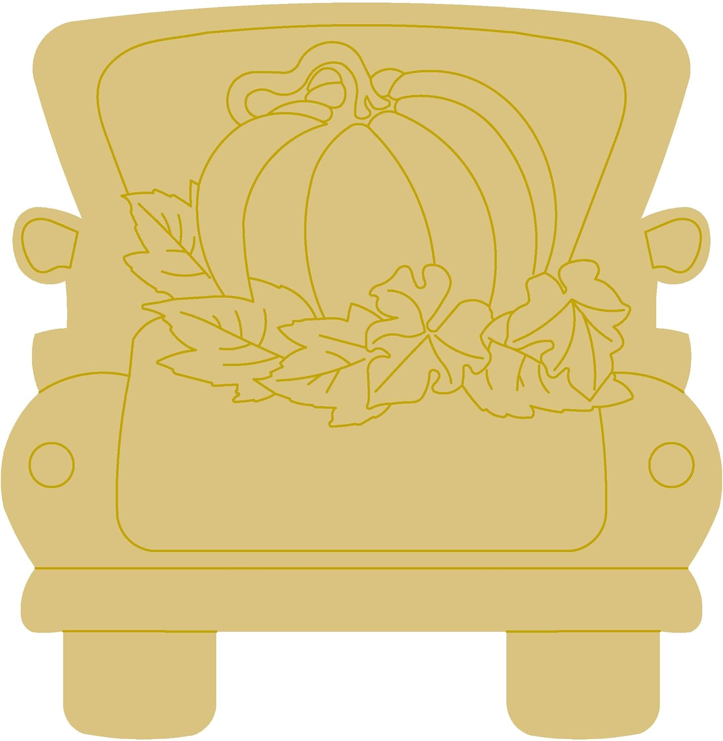 Fall Truck Design by Lines Cutout Unfinished Wood Fall Decor Truck Door Hanger MDF Shape Canvas Style 1 (24")