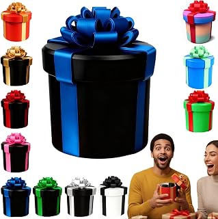Annoying Nested Screw Gift Box, Annoying Gift Box with Screws for Christmas, Reusable Prank Screw Gifts Boxes, Nested Gift Boxes Jokes for Birthday, Christmas & Fun Party Game (Black-Blue)