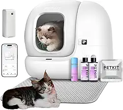 Caixa de Areia para Gatos com Autolimpeza, PuraMax 2 Caixa de Areia Inteligente com Controle Automático de Aplicativo, Espaço de 76L X-Large, Proteção de Segurança Integrada, com Eliminador de Odor