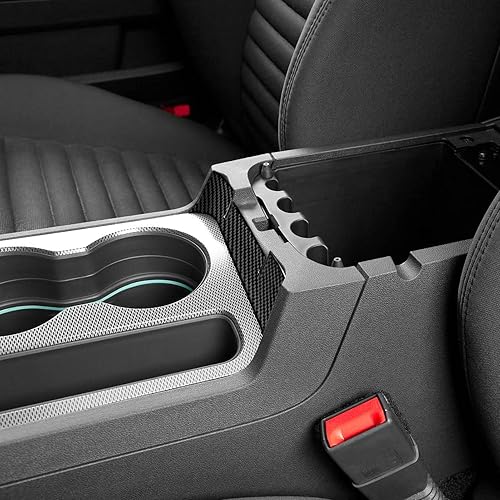 Miniatura 6 de Calcomanías de anillo circular para cerradura de puerta de coche, 4 unidades, para Dodge Challenger 2008-2014, accesorios de fibra de carbono,