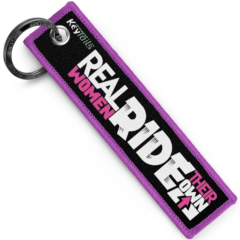 Chaveiro têxtil KEYTAILS para motocicleta, scooter, ATV e UTV, dupla face, leve e lavável, Violet