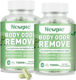Body Deodorizing Supplement,Chlorophyll Capsules for Men & Women,Natural Internal Odor Control Pills for Skin, Breath, and Gut Health, with Gluten-Free Complex,60 Capsules