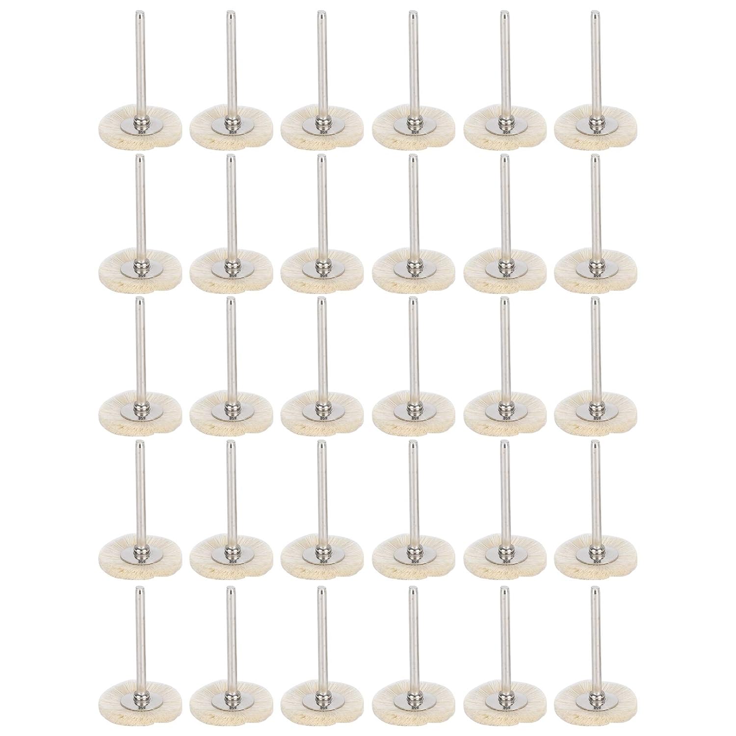 30Pcs Brush Wheel, Flat Mini Wood Carving Rust Paint Removal Polishing Tools with Curl Style for Hard to Places, Leather Clear Glue Wood Carving Polishing (Sheep)