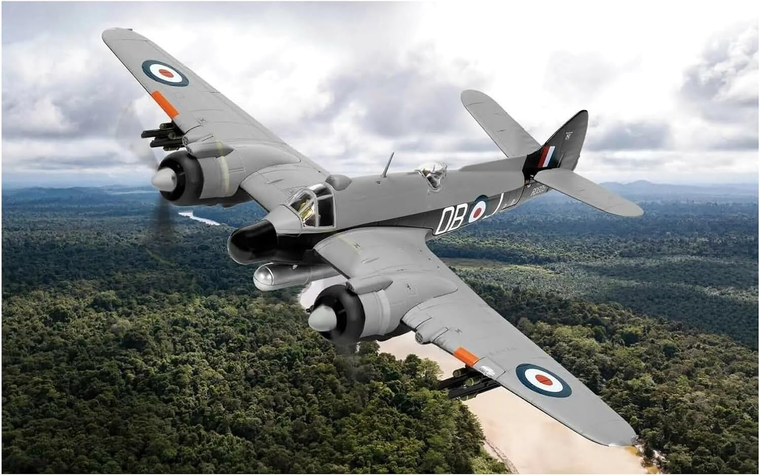 Miniature Scale 1：72 for TF. Mk X AA28602 Bristol Beaufighter Alloy Finished Product Collection Model Flying Toy Game Kits