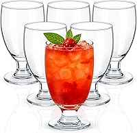 Vista 22 de Patelai Juego de 12 Vasos Transparentes de 13.5 oz Copas de Agua con Tallo Vasos con Tallo de Agua para Jugo Vino Cerveza Té Leche Bebidas Frías