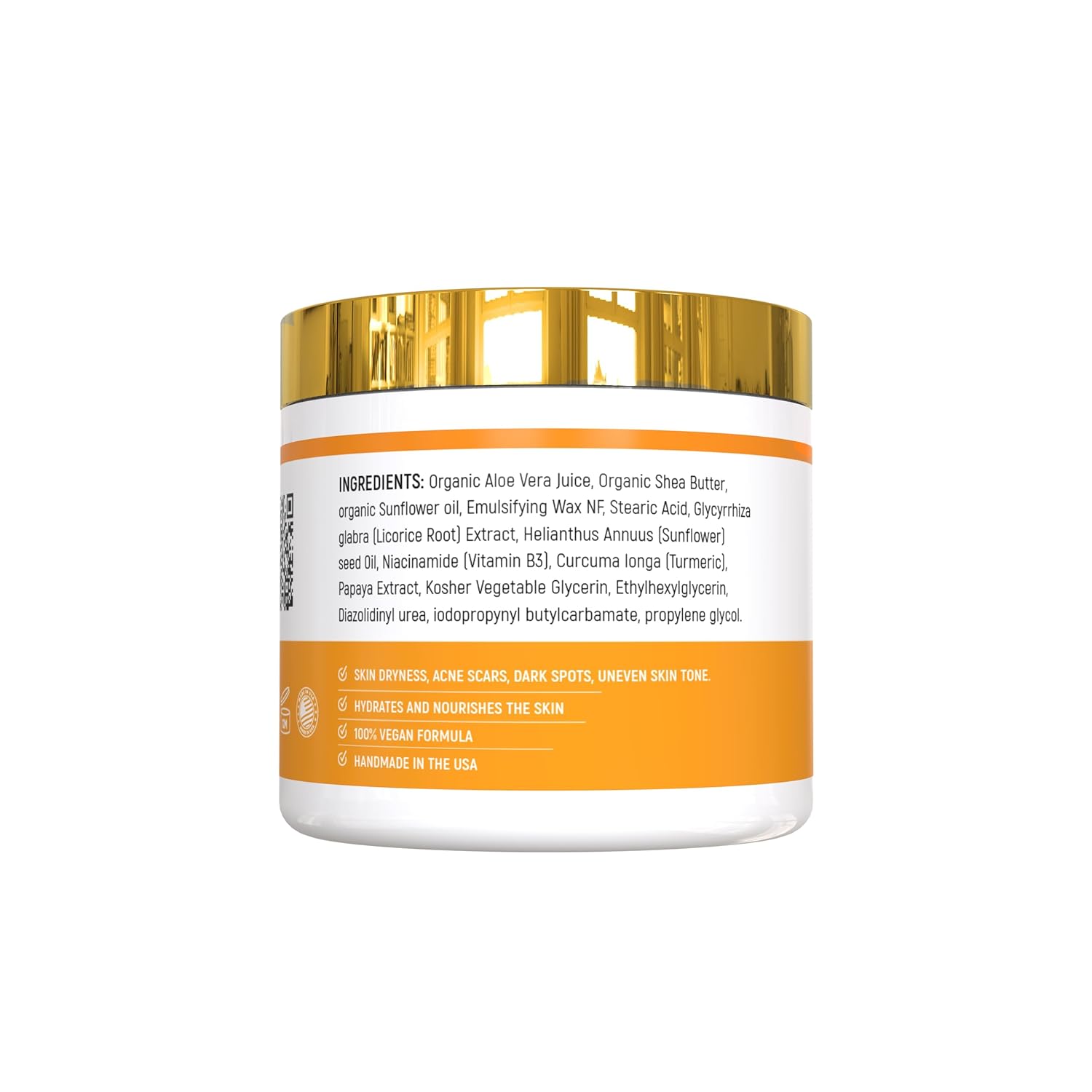Turmeric body cream– Handmade Niacinamide papaya Turmeric Moisturizer lotion for Dark Spots, Hyperpigmentation, Acne Scars, Evens Tone- turmeric skincare -All Skin Types 8oz (CREAM) - Image 9