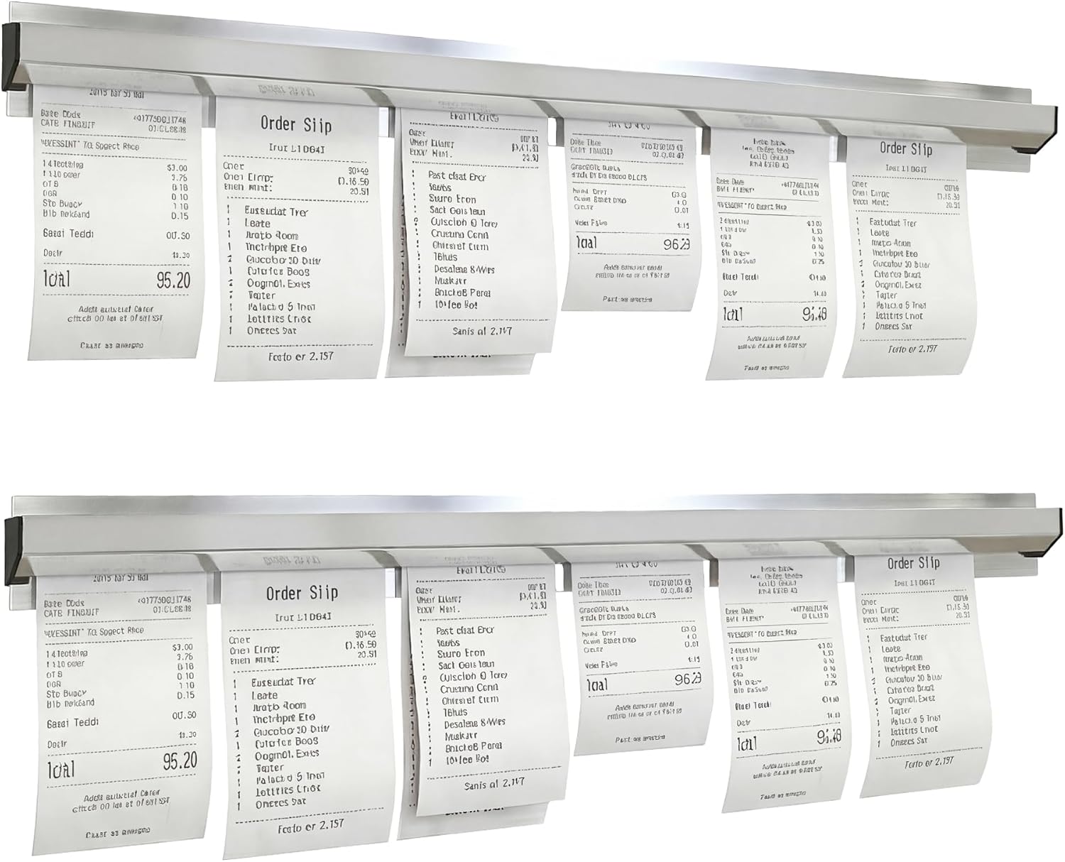 2 Pack Restaurant Ticket Holder, 36 Inch Receipt Holder for Kitchen Office Wall Refrigerator Home Pub Bar Cafe (Silver, 2Pcs)