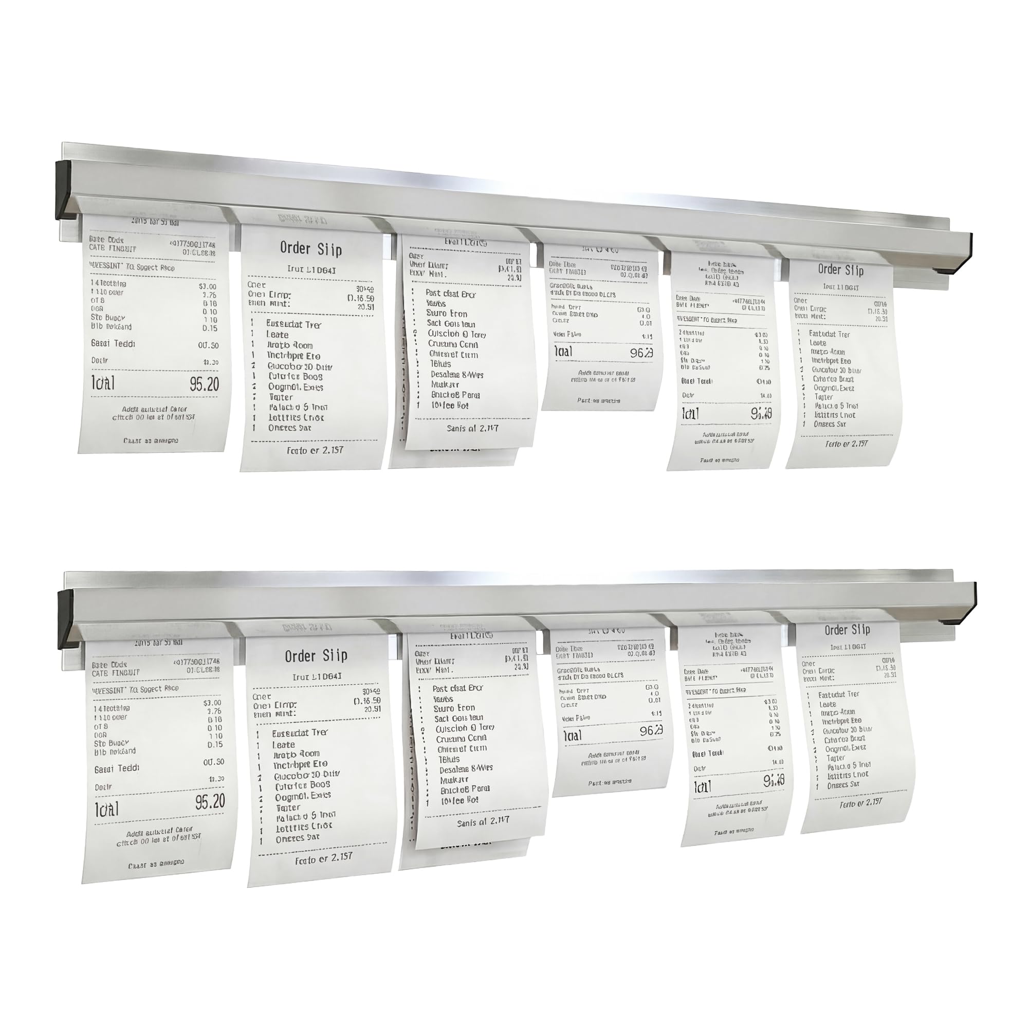 Porte-ticket de cuisine en aluminium de 91,4 cm en lot de 2 pour la gestion des commandes