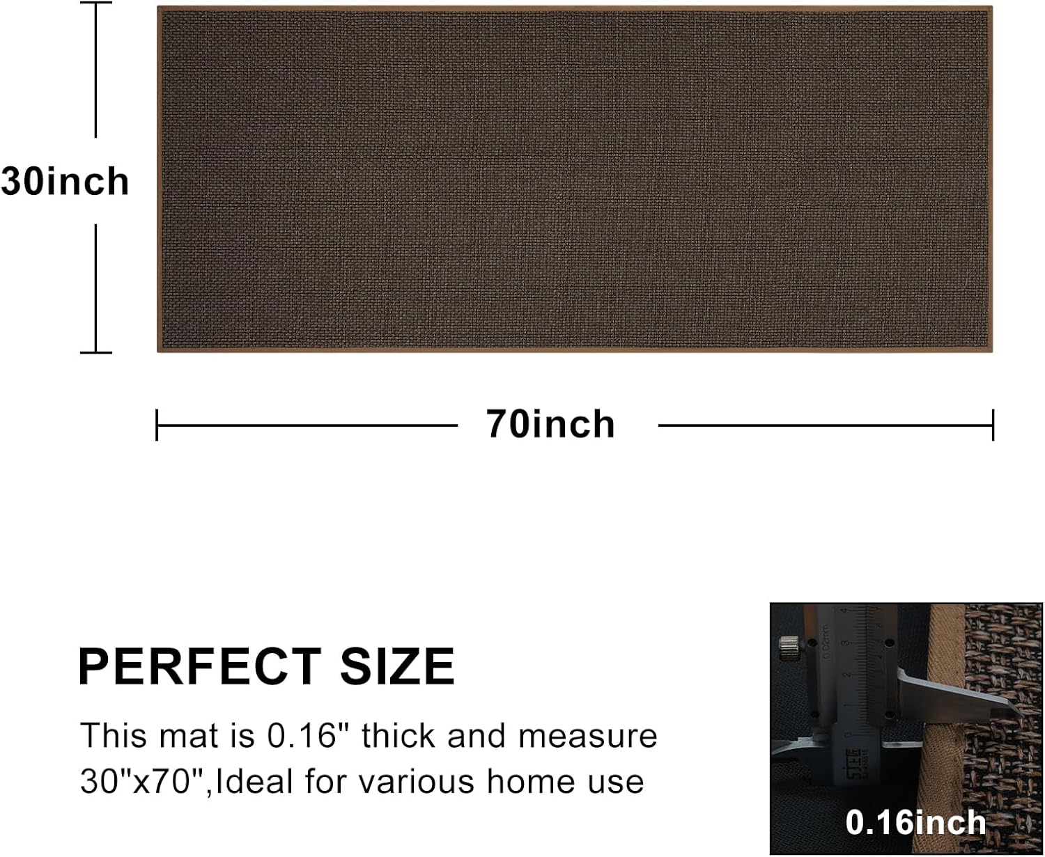 KIMODE Kitchen Mats for Floor 30" x 70",Farmhouse Kitchen Throw Rugs Non Slip Washable,Long Absorbent Kitchen Floor Mats Carpet for Entryway, Hallway, Laundry,Front of Sink,Dark Brown