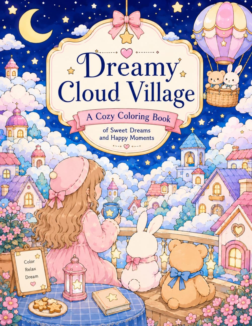 Dreamy Cloud Village: A Cozy Coloring Book of Sweet Dreams and Happu Moments