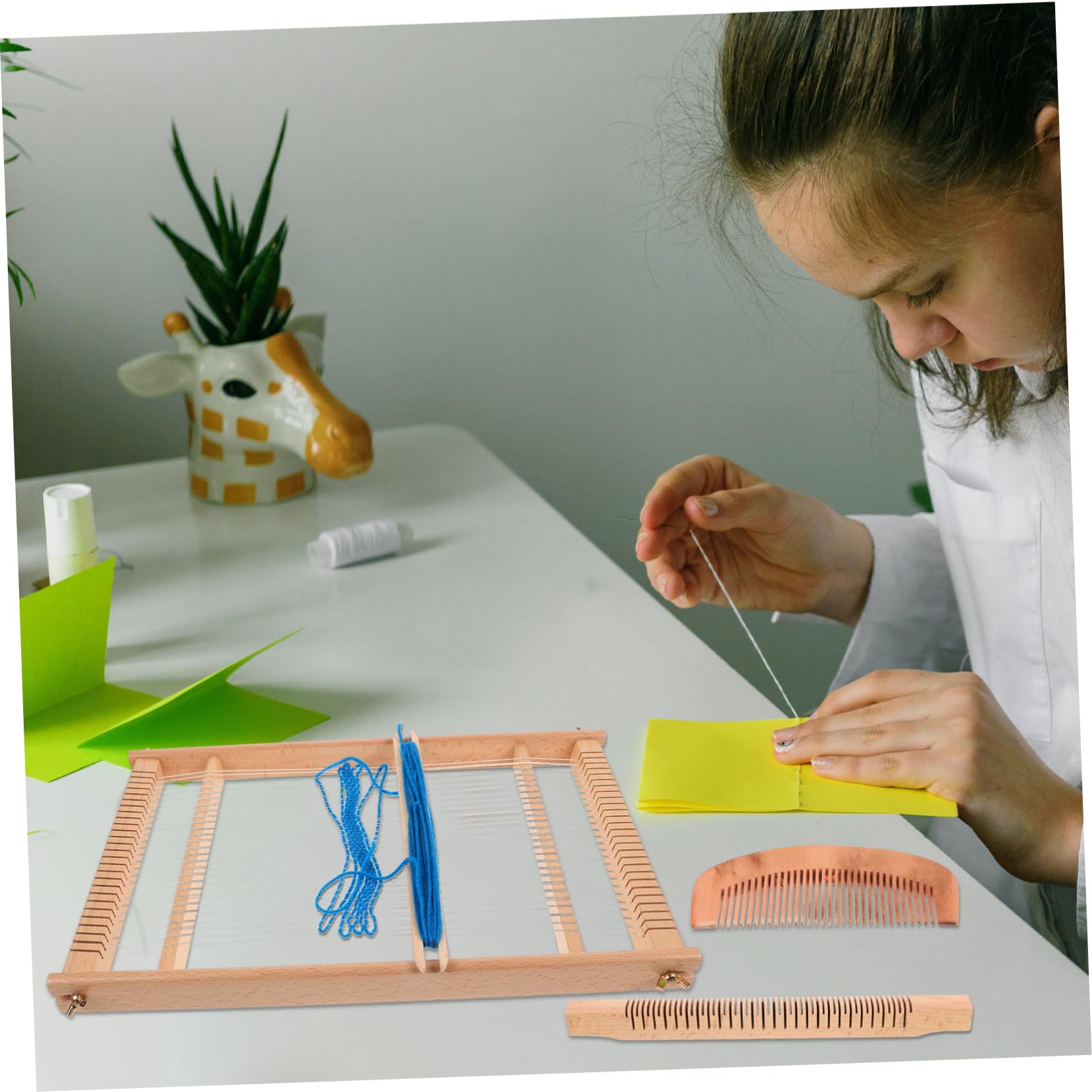 Telar Artesanal Pequeño De Madera Marco De Telar Para Bricolaje Principiantes Máquina De Tejer Hecha Mano Para Manualidades y Enseñanza