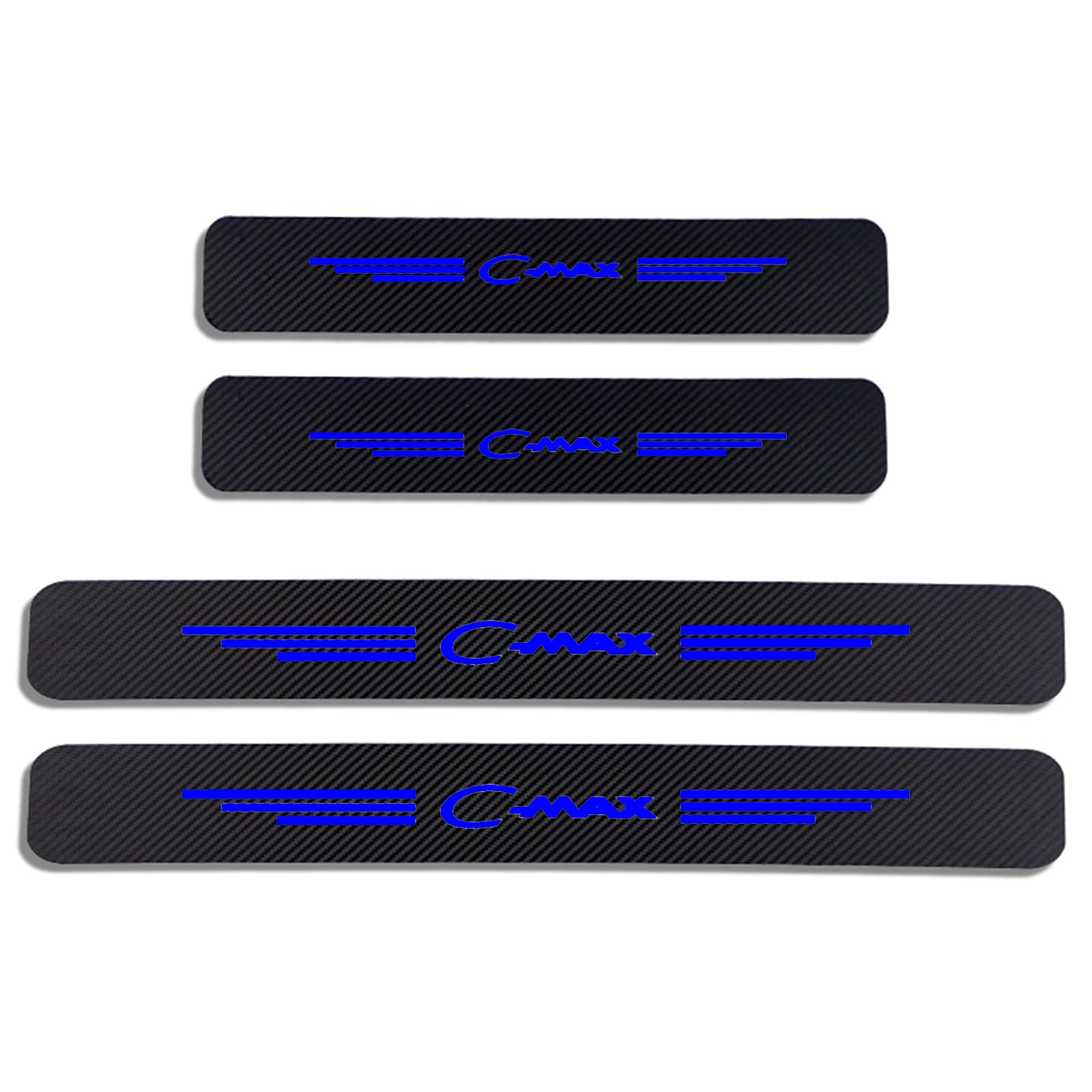 KLHYWEN 4pcs Carbon Fiber Car Door Sill Protector for Fo-rd C-MAX C MAX, 4D Sill Scuff Plate Sticker Auto Welcome Pedal Threshold Decorative Accessories,Blue