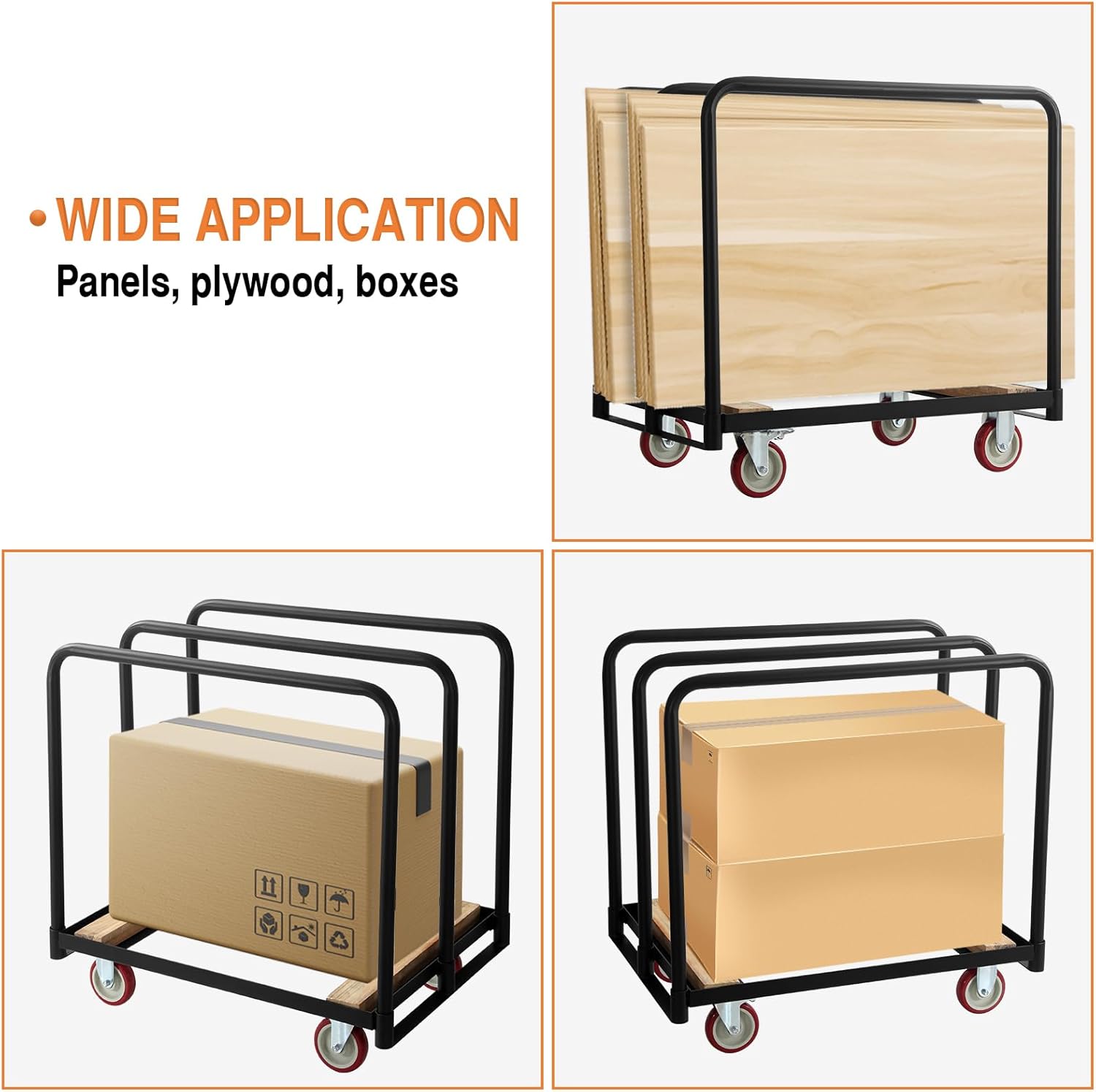 Folding Table Cart, Heavy Duty Table Dolly W/ 5" PU Swivel Wheels, Drywall Dolly Cart W/ 1500 LBS & 10 Table Capacity for Party Events, Hotel, Factory, Warehouse