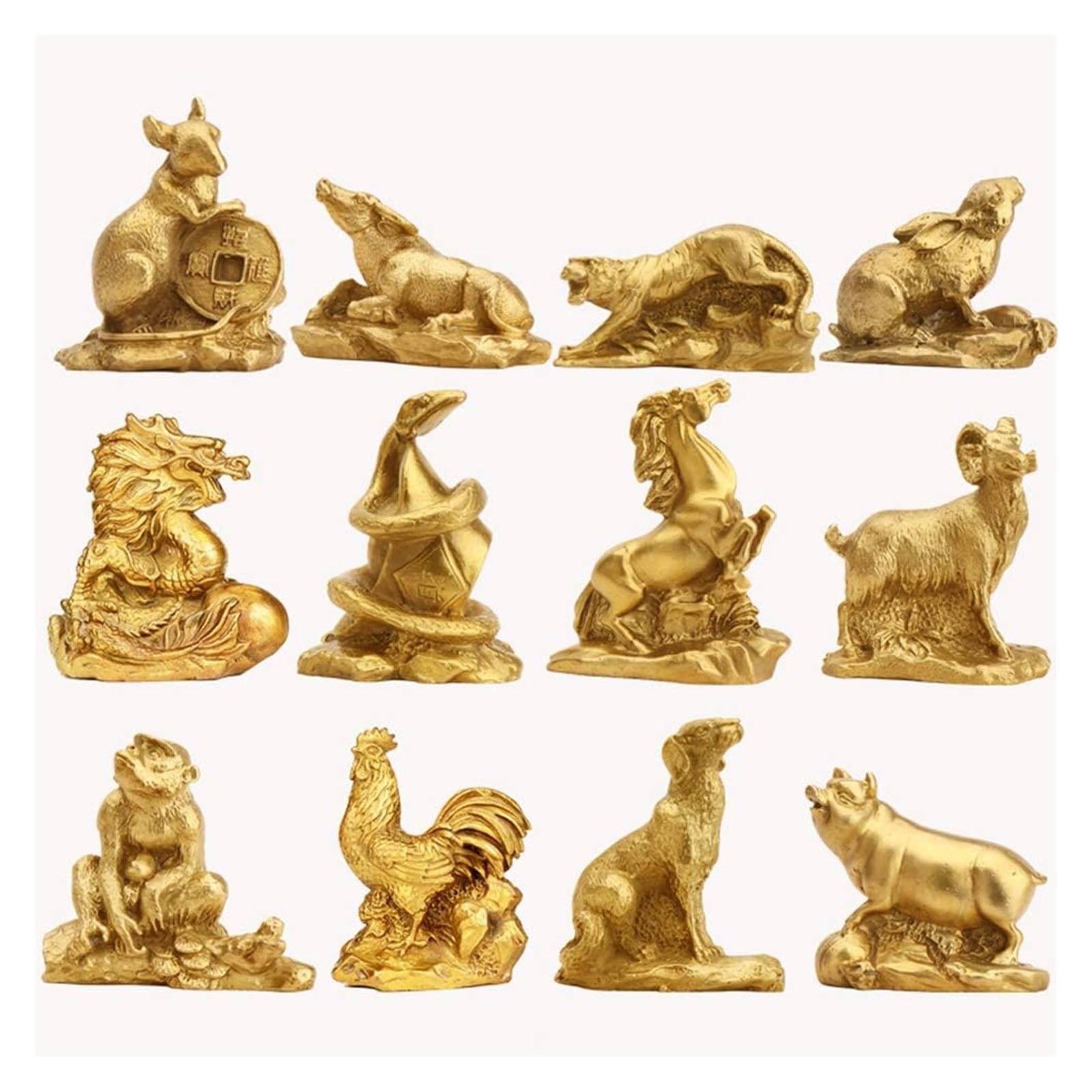 Rzeźba stołowa z mosiądzu, figurki dekoracyjne, Feng Shui, figurka zwierzęcia, ozdoba, chiński urok(Cattle)