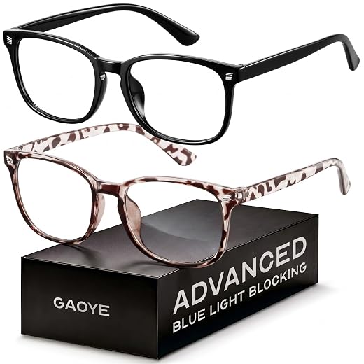 Gaoye Blue Light Blocking Glasses | Anti UV Ray, For Computers & Gaming, Square Frame, Eyewear for Men and Women