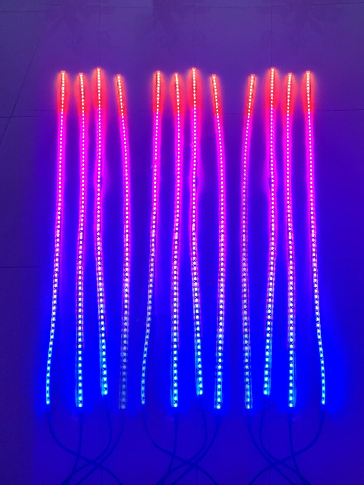 Tzvmny Bluetooth + Remote 12PCS 1-6.5FT Single Row RGB Dream Color Chasing Flow Series Light Strips Off-Road Lighting KIT for Underglow Vehicle Slingshot 2015+ (12PCS 1FT Single Row Light Strips)