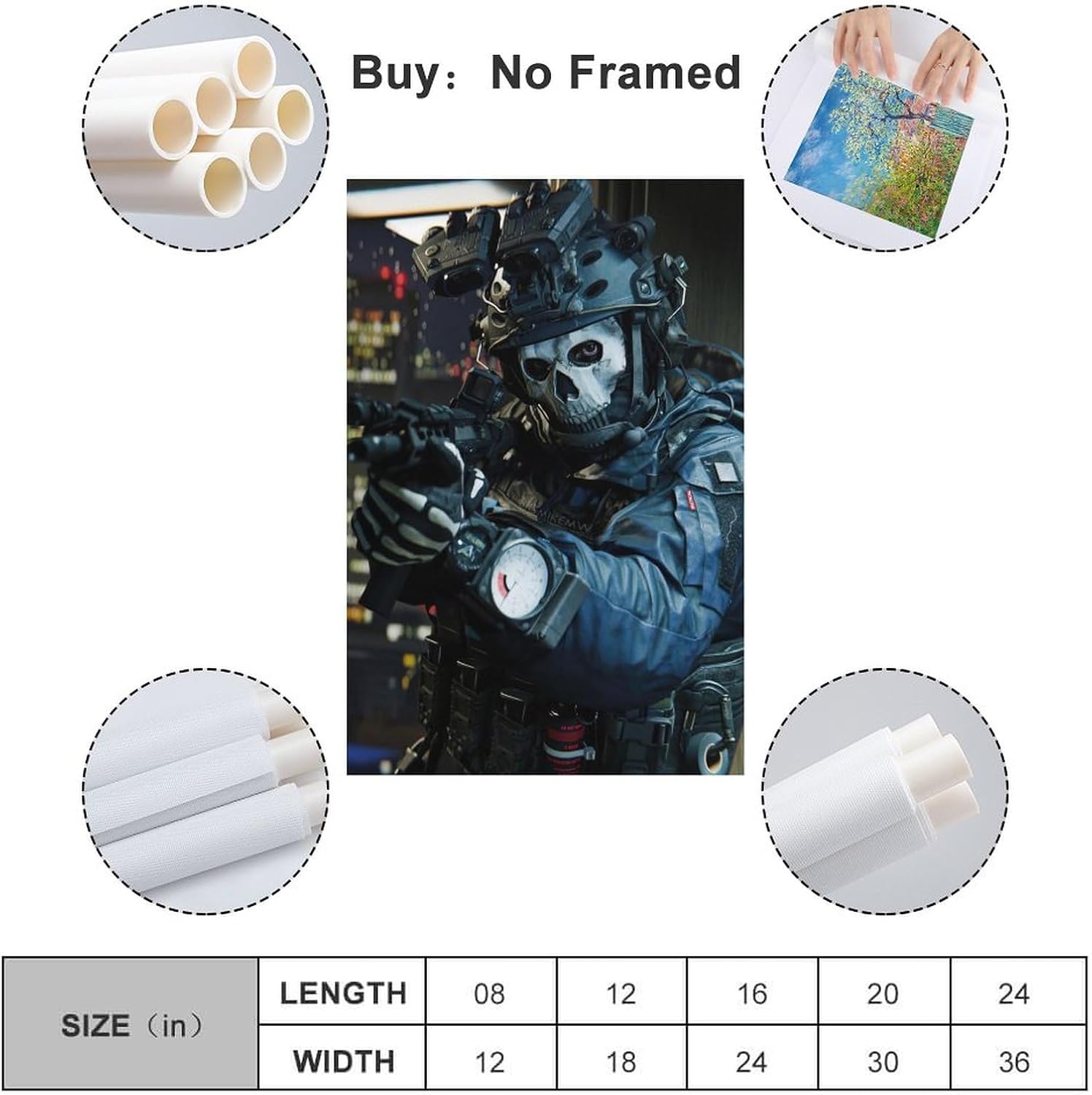 WITIN Call Of Duty Poster Ghost 1 Decorative Canvas Family Bedroom Picture Painting 12x18inch(30x45cm) 3 71EhlXj9O2L. AC SL1500