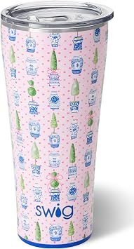 Swig Life XL 32oz Tumbler, Insulated Coffee Tumbler with Lid, Cup Holder Friendly, Dishwasher Safe, Stainless Steel, Extra Large Travel Mugs Insulated for Hot and Cold Drinks Ginger Jars