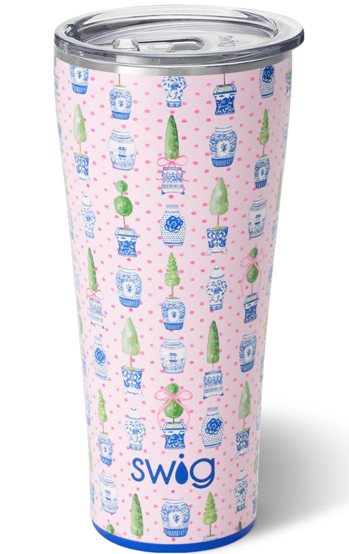 Swig Life 32oz Insulated Tumbler, Travel Coffee Tumbler with Lid, Cup Holder Friendly Travel Coffee Mug, Stainless Steel Thermos, 32 oz Tumbler, Reusable Insulated Coffee Mug with Lid (Ginger Jars)